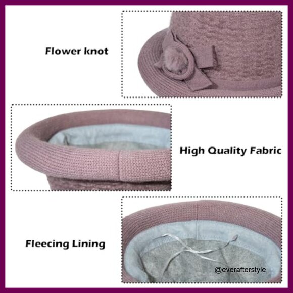 Vintage Cloche Bucket Hat, 70% Acrylic 30% Cotton, Crushable & Packable main image 4